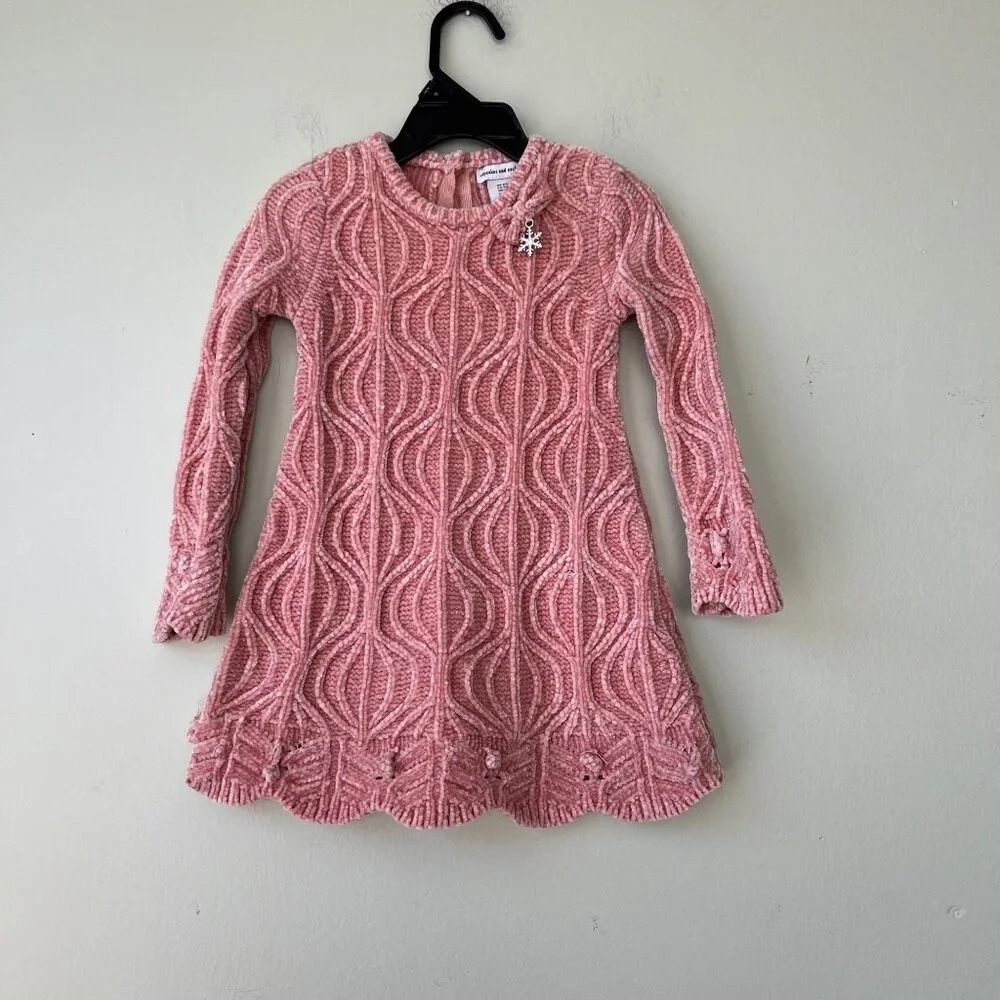 Cupcakes‎ & Cashmere Girls Pink Knit Dress With Star Detail Size 24M